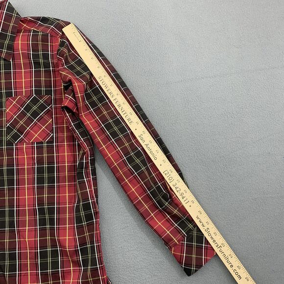 Orvis Shirt Womens 6 Red Black Plaid Long Sleeve Button Up 100% Cotton Pocket - Picture 9 of 16